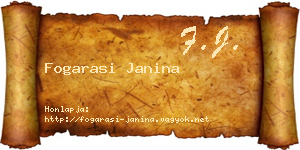 Fogarasi Janina névjegykártya